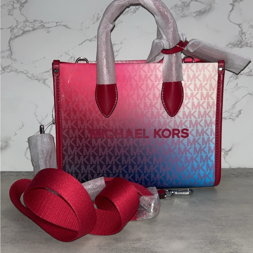 NWT Michael Kors Mirella Small Ombré Signature Logo Crossbody - Picture 5 of 8